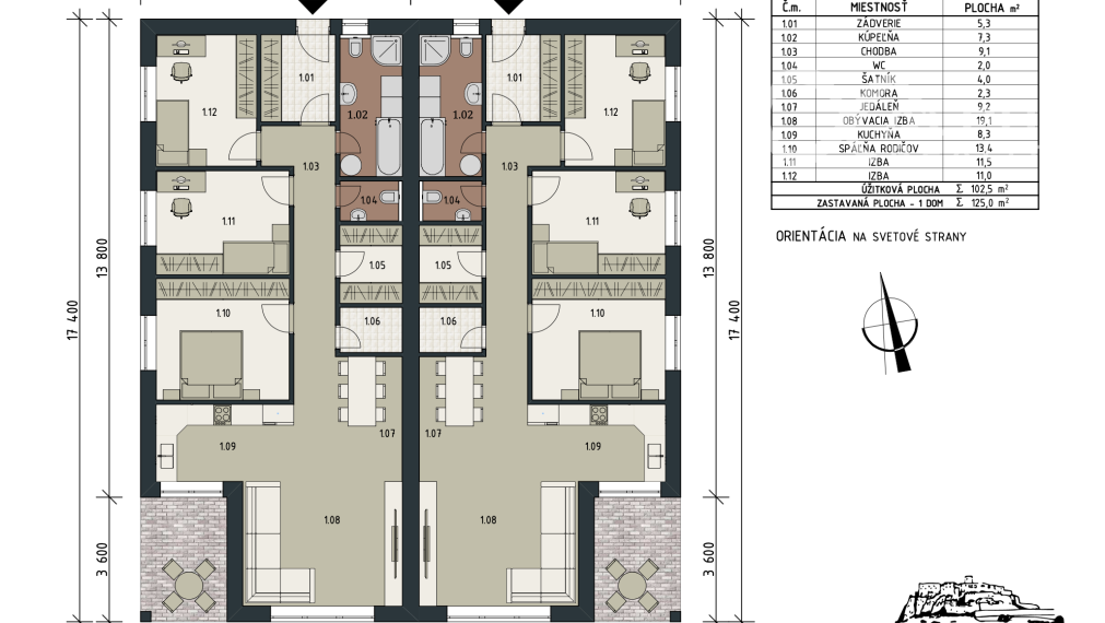 Exkluzívne novostavba rodinný dom - dvojdom, Spišské Podhradie