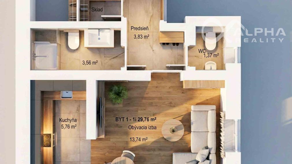 EXKLUZÍVNE 1i byt s terasou, Fabiniho ul., Spišská Nová Ves