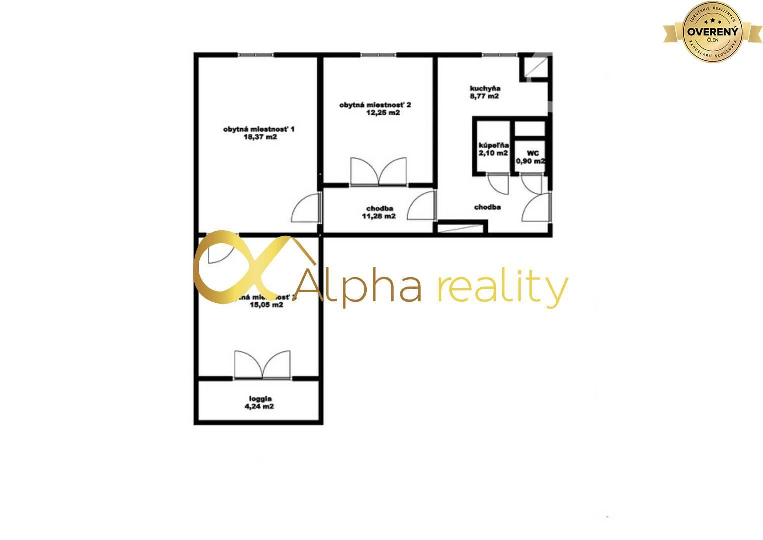 3 izbový byt s loggiou, širšie centrum, Spišská Nová Ves