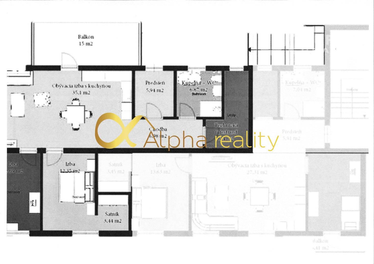 3 izbový byt s terasou, Novoveská Huta